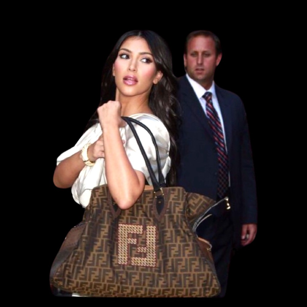 Fendi XL Canvas Zucca Print Mia Shoulder Bag Tobacco - Picture 12 of 13